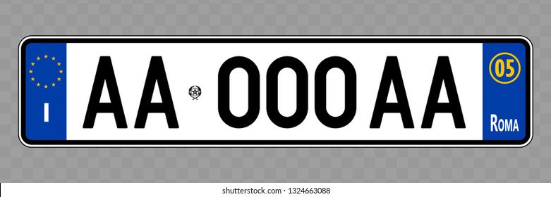 Number plate. Vehicle registration plates of Italy, Italian