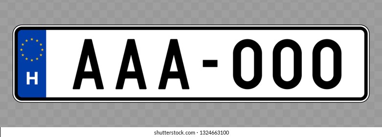 Number plate. Vehicle registration plates of Hungary