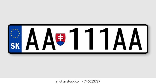 number plate. Vehicle registration plates of Slovakia