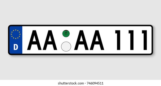 Number Plate Vehicle Registration Plates Germany Stock Vector (Royalty ...