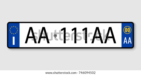 number plate.\
Vehicle registration plates of\
Italy