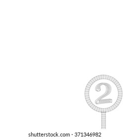 Number in polygon design. Abstract geometrical background. The template design booklet, brochure, banner, document. Cube of lines and dots. Cube of the lines connected to points