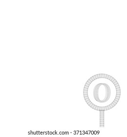 Number in polygon design. Abstract geometrical background. The template design booklet, brochure, banner, document. Cube of lines and dots. Cube of the lines connected to points