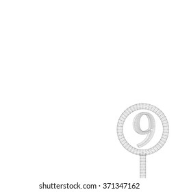 Number in polygon design. Abstract geometrical background. The template design booklet, brochure, banner, document. Cube of lines and dots. Cube of the lines connected to points