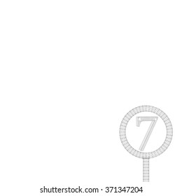 Number in polygon design. Abstract geometrical background. The template design booklet, brochure, banner, document. Cube of lines and dots. Cube of the lines connected to points