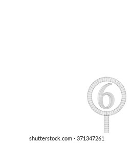 Number in polygon design. Abstract geometrical background. The template design booklet, brochure, banner, document. Cube of lines and dots. Cube of the lines connected to points