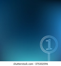 Number in polygon design. Abstract geometrical background. The template design booklet, brochure, banner, document. Cube of lines and dots. Cube of the lines connected to points.