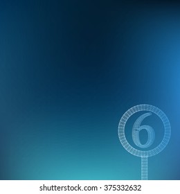 Number in polygon design. Abstract geometrical background. The template design booklet, brochure, banner, document. Cube of lines and dots. Cube of the lines connected to points.