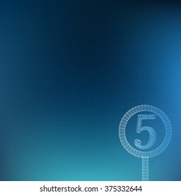 Number in polygon design. Abstract geometrical background. The template design booklet, brochure, banner, document. Cube of lines and dots. Cube of the lines connected to points.