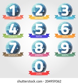 number with polygon label vector