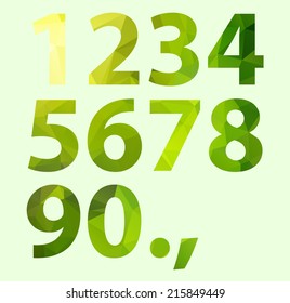 number polygon on color background, isolated vector