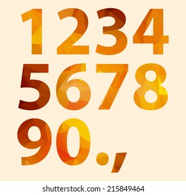 number polygon on color background, isolated vector