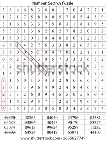 Number Puzzle Game Activity for Kids Learning, Hidden Number Game Worksheet for Elementary Students