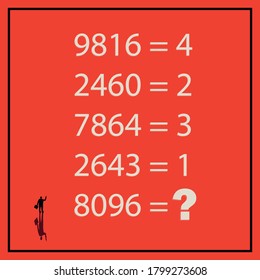 Number puzzle for social networks. Vector