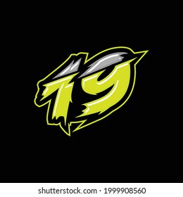 Number racing design vector, number 19