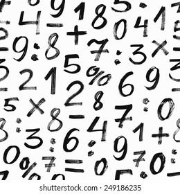 Number seamless pattern. Vector illustration.