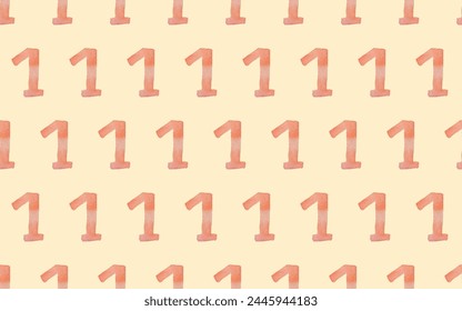 Number. seamless pattern. watercolor room. watercolour. watercolor background. seamless background. background. figure. vector. different shades. on a white background.