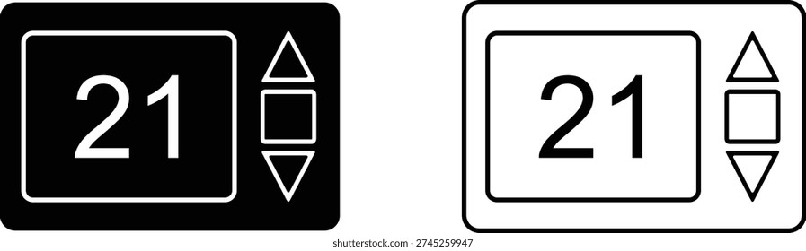 Number Selector Icon Vector Illustration – Numeric Input and Counter Control Symbol