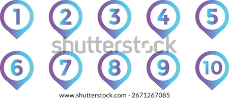 number set 1 to 10. circles and numbers sign. Colorful Number Bullet points. numbers symbols with long shadows.  Numeral typographic icons
