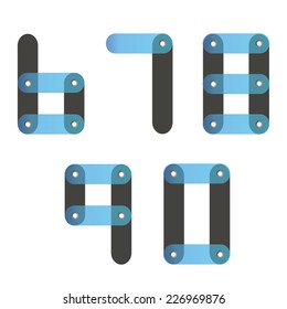  Number set 6-0 with blue and gray color