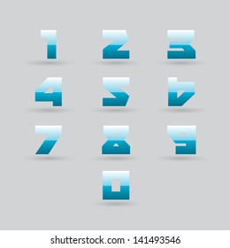 Number set, blue glossy.