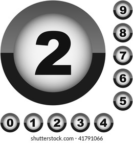 Number set button. Vector collection.
