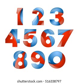 Number set colorful 3d volume icon. Vector design for banner, presentation, web page, card, labels or posters.