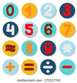 number set drawing. info graphics element. vector