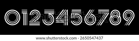 Number set font alphabet vector illustration. Set of modern number 0 to 9 logo designs.
