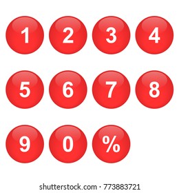 number set glossy vector