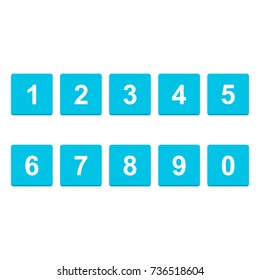 number set icon, isolated vector