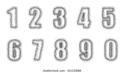 Number set as a magnetic field,number 1 to 0