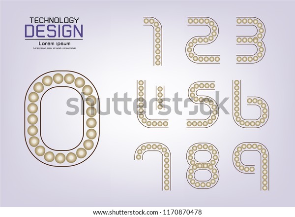 Number Set Numbers Logo Icon Lamp Stock Vector (Royalty Free ...