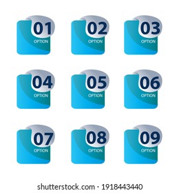 number set option label vector template design illustration