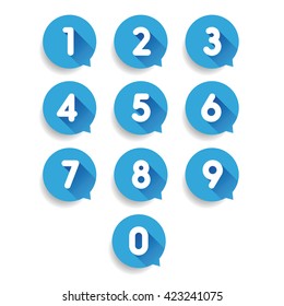 Number set speech bubble vector