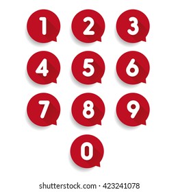 Number set speech bubble vector