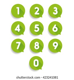 Number set speech bubble vector