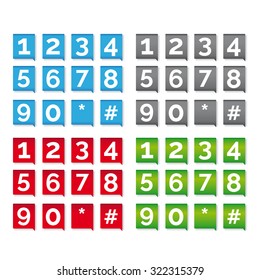 Number set vector colors