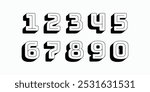 Number set vector font alphabet, modern dynamic flat design with brilliant colorful for your unique elements design.