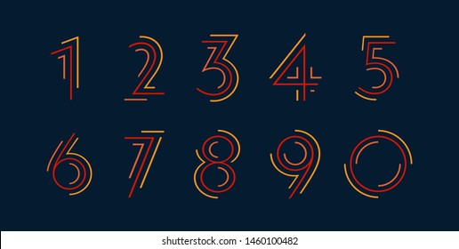 Number set vector font alphabet, modern dynamic flat design with brilliant colorful for your unique elements design ; logo, corporate identity, application, creative poster & more  - Shutterstock ID 1460100482