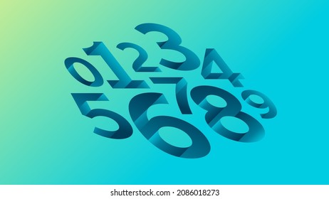 Number set vector font alphabet, modern dynamic design with brilliant colorful for Your unique elements design logo template. Corporate identity, application, creative poster banner, card and more. 