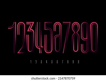 Number set vector font alphabet, modern dynamic flat design with brilliant colorful for your unique elements design  logo, corporate identity, application, creative poster 
