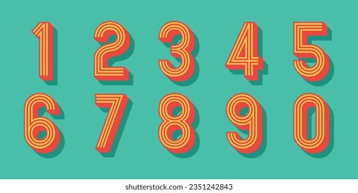 Number set vector font alphabet, modern dynamic flat design with brilliant colorful for your unique elements design.