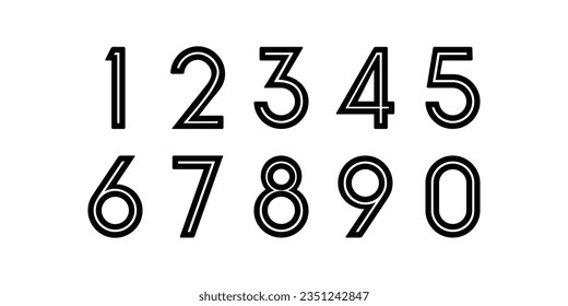 Number set vector font alphabet, modern dynamic flat design with brilliant colorful for your unique elements design.