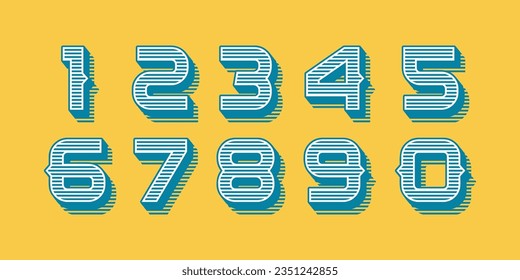 Number set vector font alphabet, modern dynamic flat design with brilliant colorful for your unique elements design.