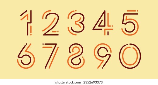 Number set vector font alphabet, modern dynamic flat design with brilliant colorful for your unique elements design.