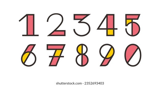 Number set vector font alphabet, modern dynamic flat design with brilliant colorful for your unique elements design.