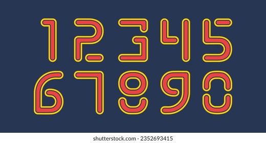 Number set vector font alphabet, modern dynamic flat design with brilliant colorful for your unique elements design.