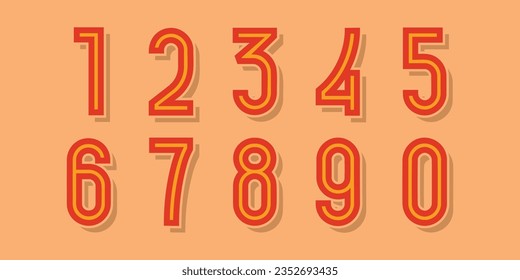 Number set vector font alphabet, modern dynamic flat design with brilliant colorful for your unique elements design.