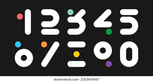 Number set vector font alphabet, modern dynamic flat design with brilliant colorful for your unique elements design.